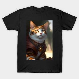 Cat in Armor - Modern Digital Art T-Shirt